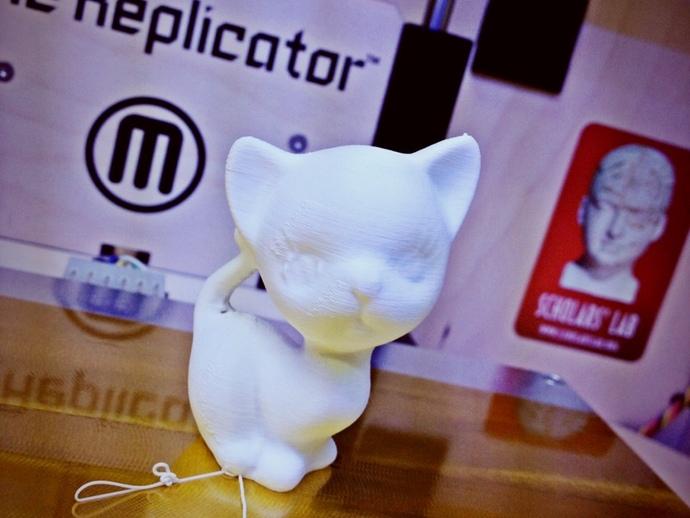 白色的猫咪 3D打印实物照片