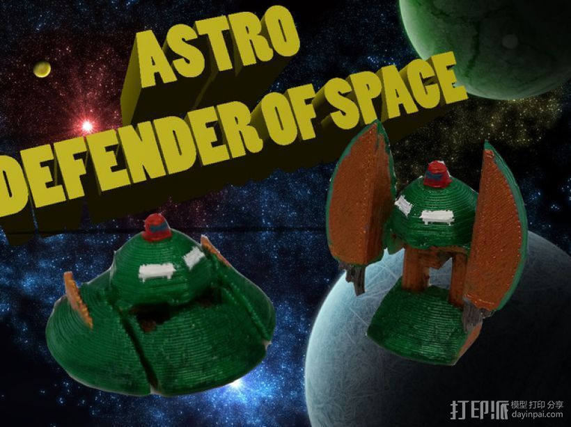 游戏《Astro Defender - Space》人物模型 3D打印模型渲染图