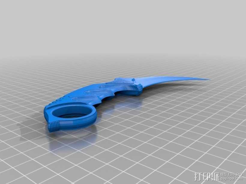 游戏《反恐精英》中使用的爪刀模型 3D打印模型渲染图