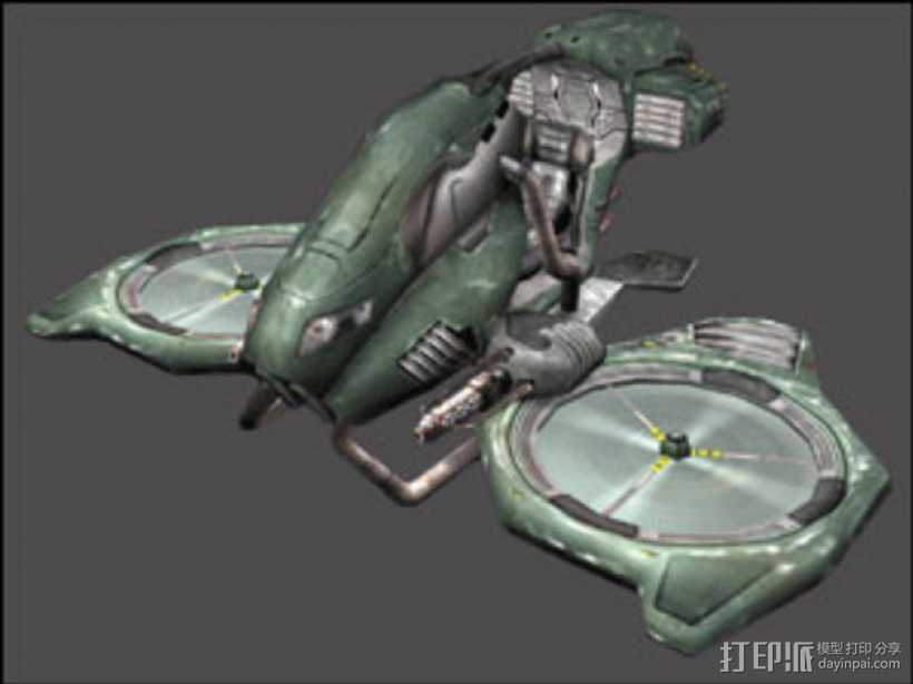 游戏《虚幻竞技场2004》中Manta飞机模型 3D打印模型渲染图