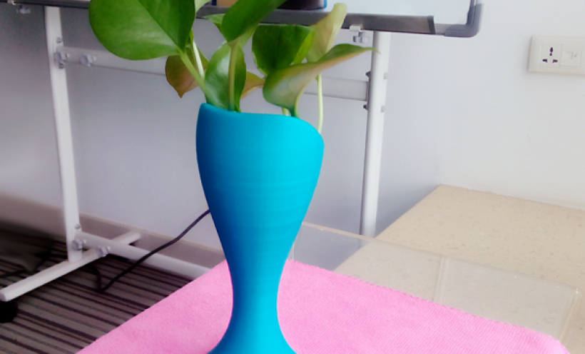 蓝色花瓶 3D打印实物照片