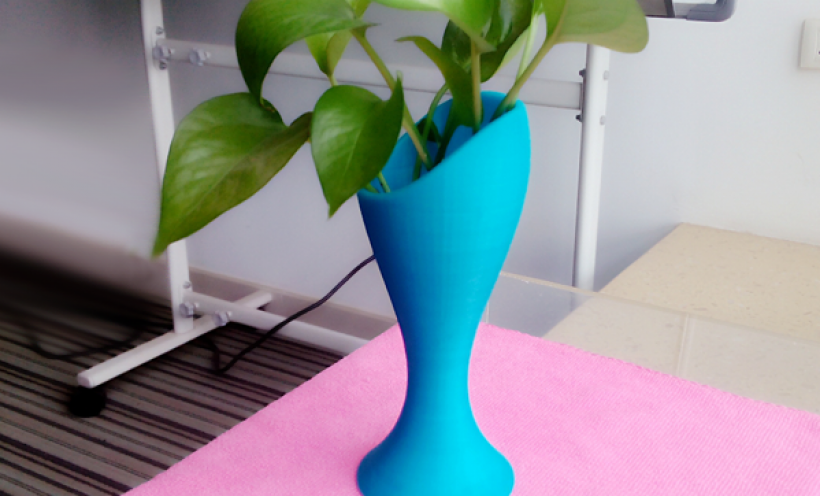 蓝色花瓶 3D打印实物照片