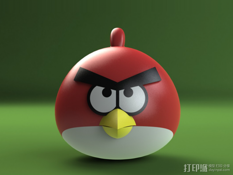 愤怒的小鸟 3D打印模型渲染图