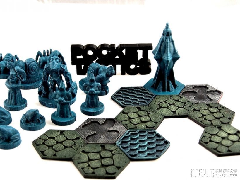 Pocket-Tactics战略棋盘游戏 3D打印模型渲染图
