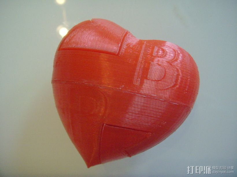 心形礼物盒 3D打印模型渲染图