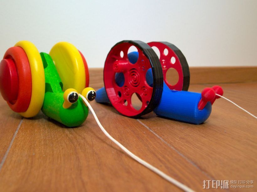 滚动蜗牛玩具 3D打印模型渲染图