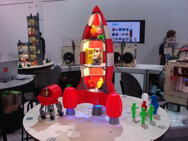火箭玩具 3D打印模型渲染图