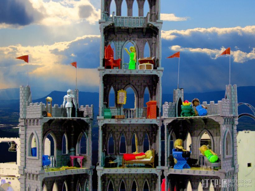城堡模型 3D打印模型渲染图