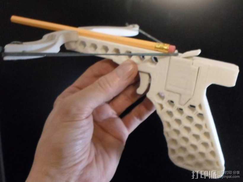 皮筋驱动十字弓 3D打印模型渲染图
