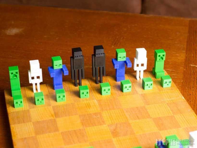 《Minecraft》系列象棋 3D打印模型渲染图