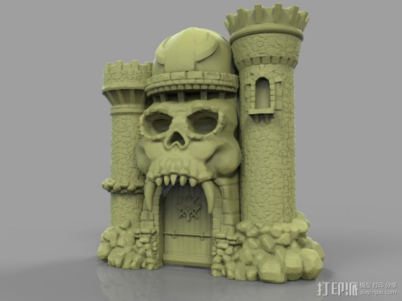 骷髅头城堡 3D打印模型渲染图
