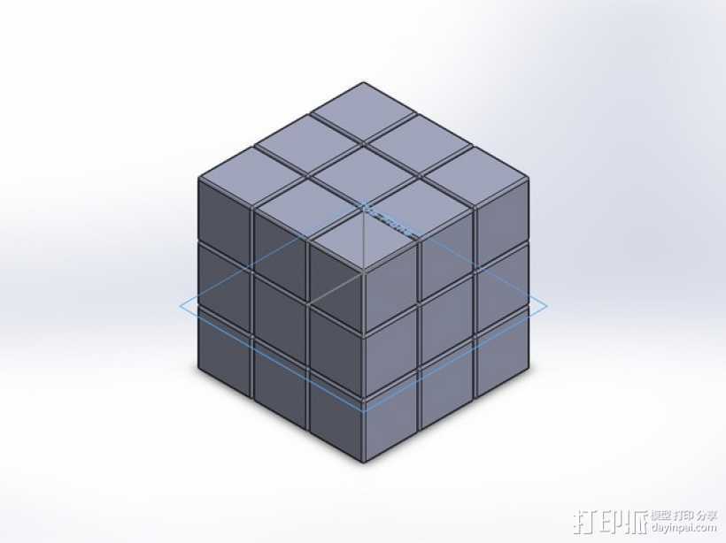 Rubik魔方 3D打印模型渲染图