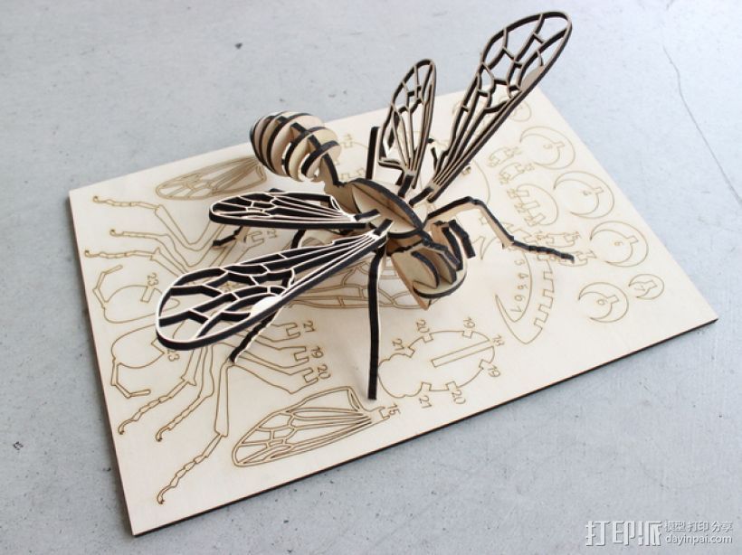蜜蜂拼图 3D打印模型渲染图