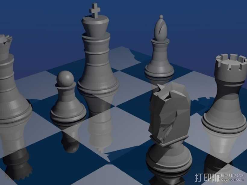 象棋 3D打印模型渲染图