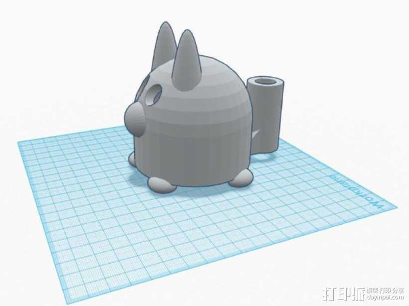 涂鸦猫咪 3D打印模型渲染图