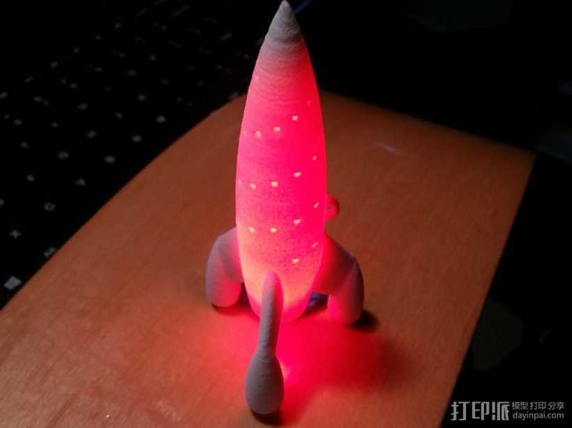 会发光的火箭 3D打印模型渲染图