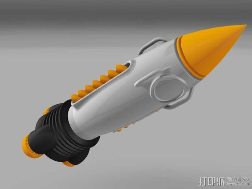 制动火箭船 3D打印模型渲染图