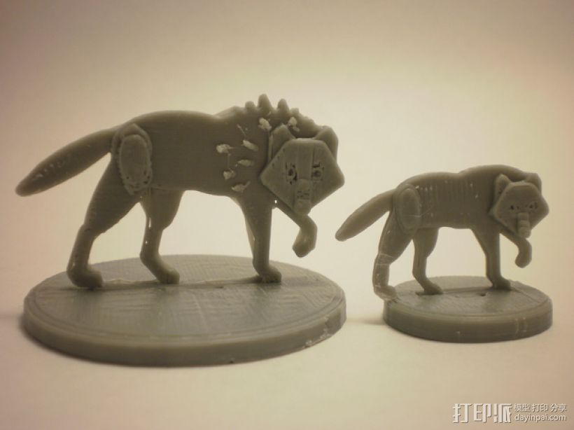 扁平型玩偶：恐惧之狼 3D打印模型渲染图