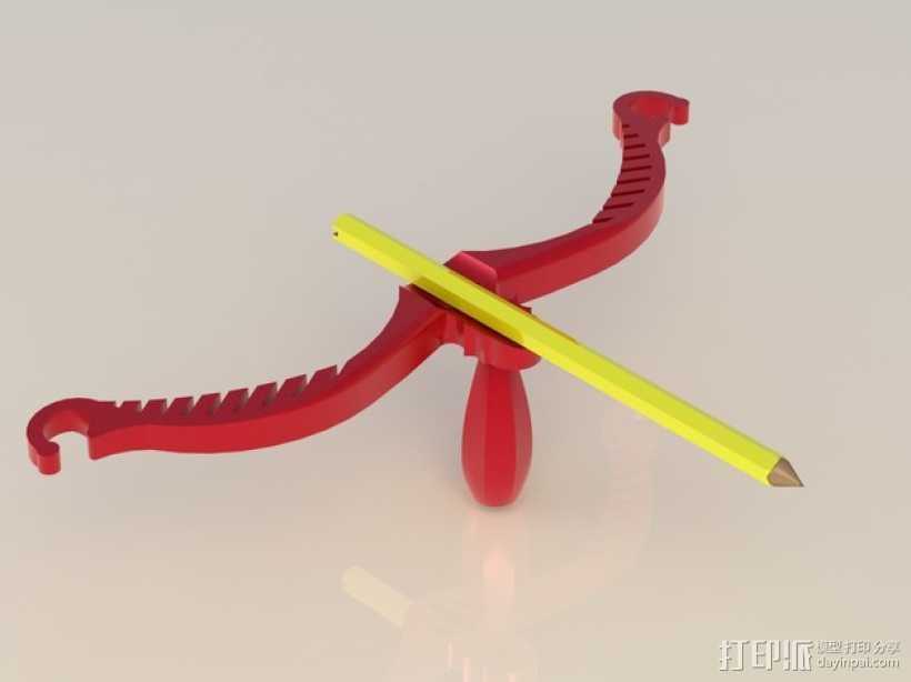 橡皮筋反曲弓 3D打印模型渲染图