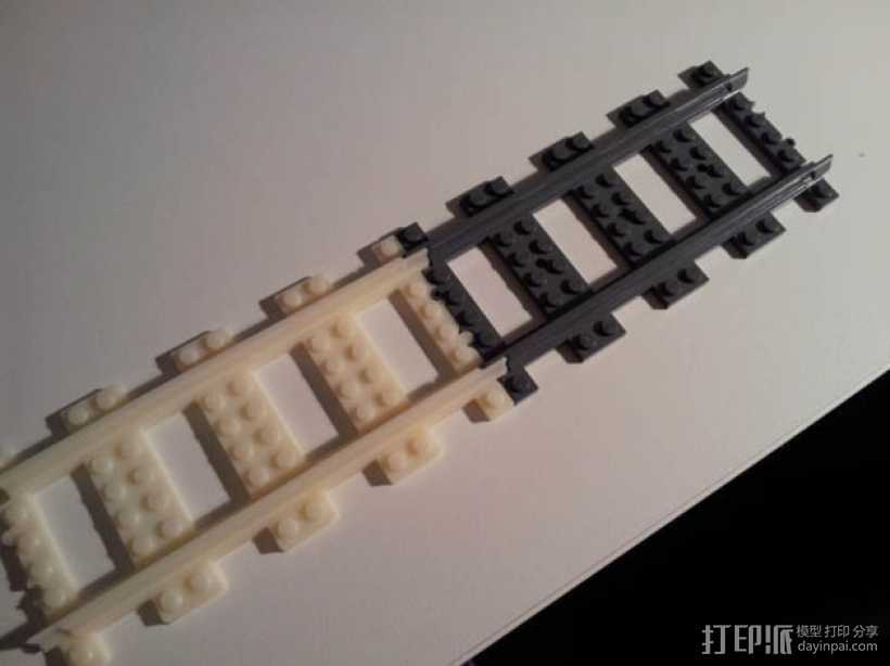 直线型乐高火车车轨 3D打印模型渲染图