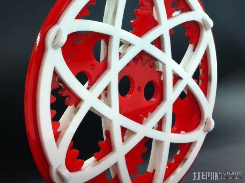 椭圆行星齿轮 3D打印模型渲染图