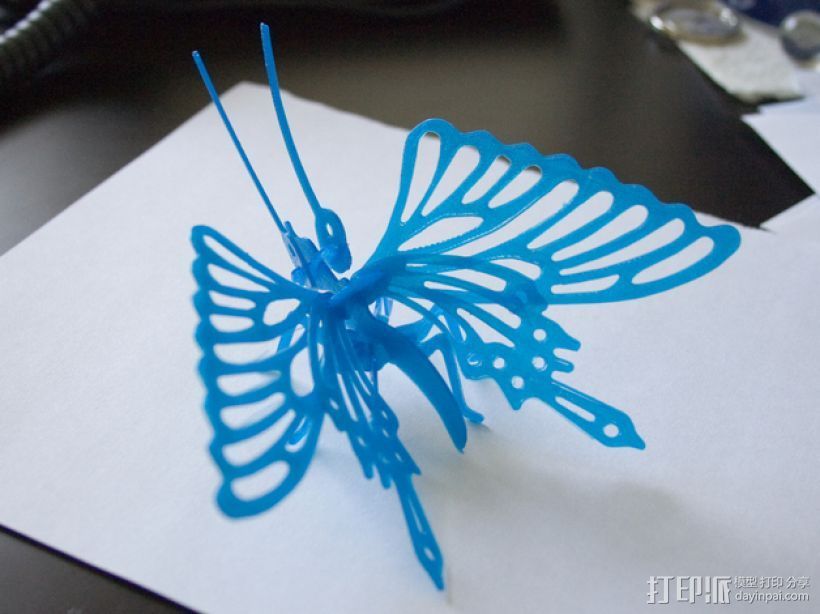 3D打印的蝴蝶拼图 3D打印模型渲染图
