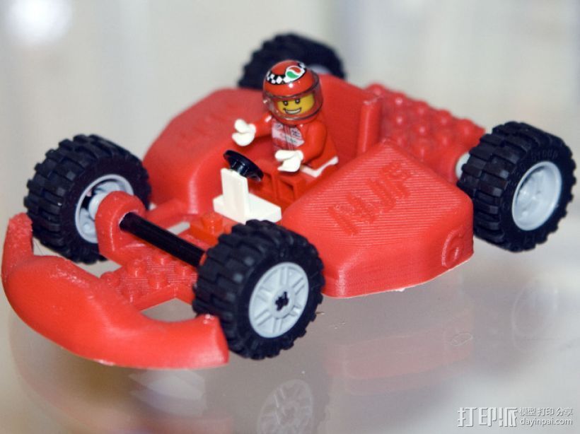 乐高玩具赛车 3D打印模型渲染图