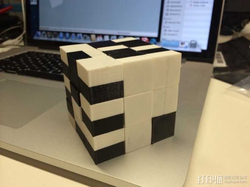 蛇形立方体拼图 3D打印模型渲染图