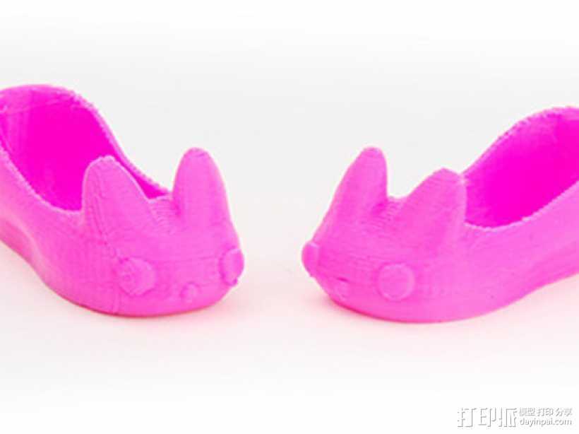 Makies兔形鞋 3D打印模型渲染图
