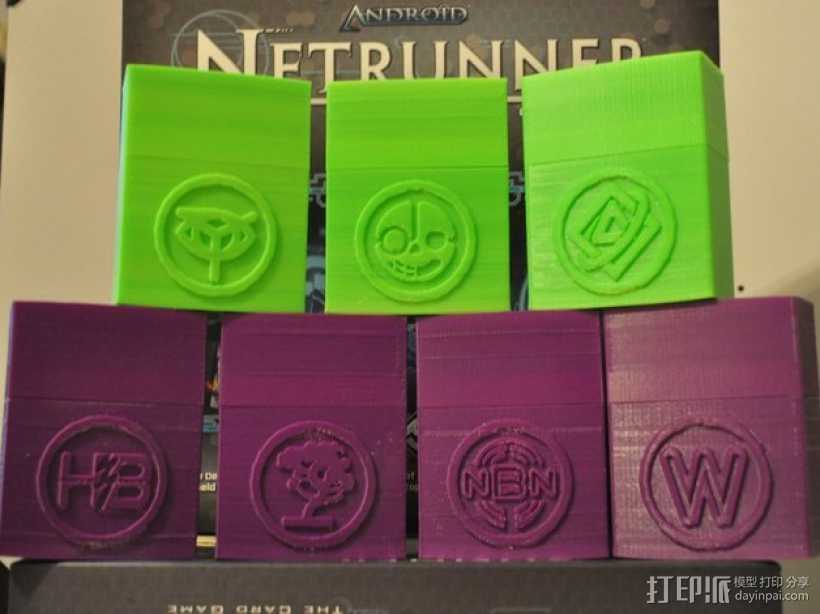 《Android: Netrunner》游戲卡收納盒 3D打印模型渲染圖