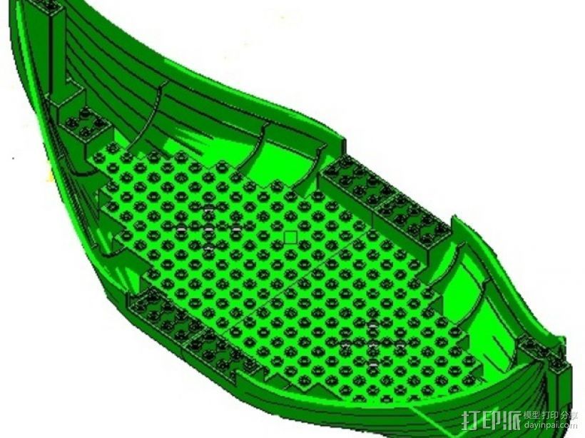 乐高加列战船 3D打印模型渲染图