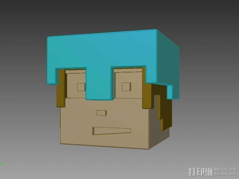 Minecraft：Steve头盔 3D打印模型渲染图