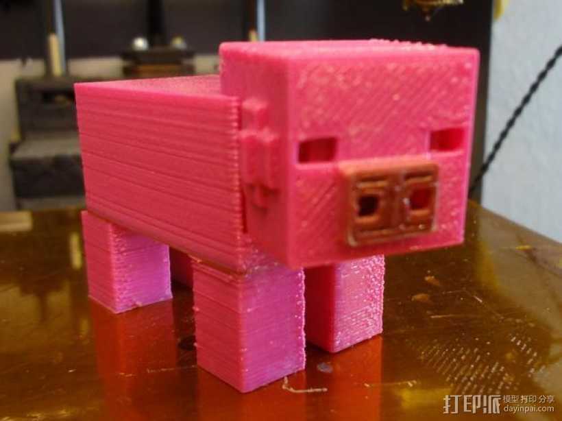 Minecraft：迷你成年猪 3D打印模型渲染图