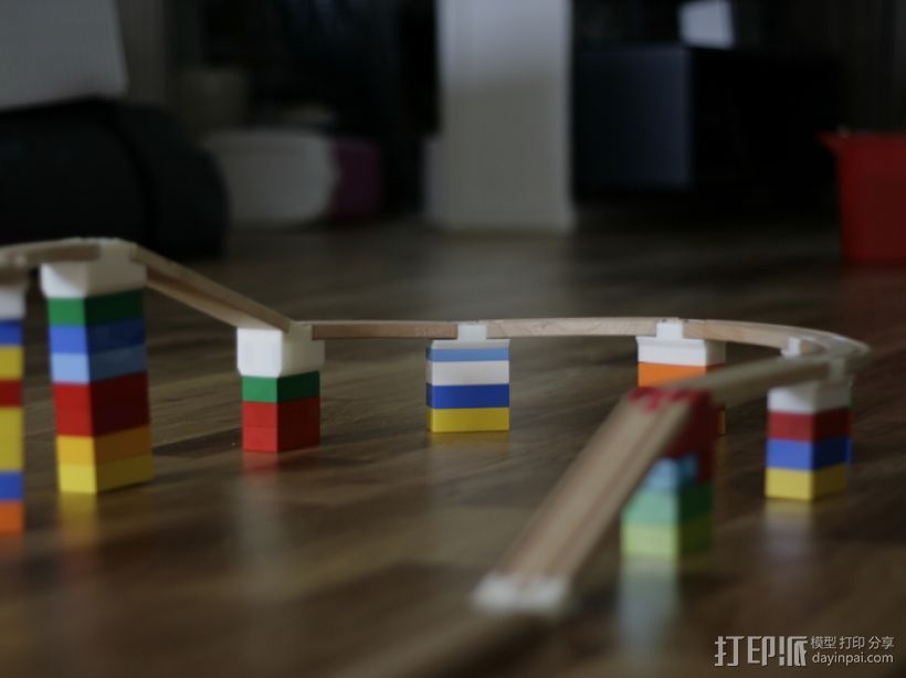 玩具火车桥梁支座模型 3D打印模型渲染图