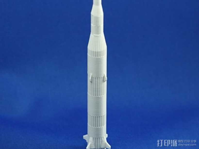 迷你土星太空火箭模型 3D打印模型渲染图