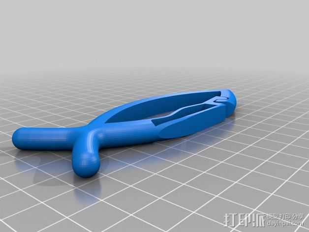 鱼形竖钩 3D打印模型渲染图