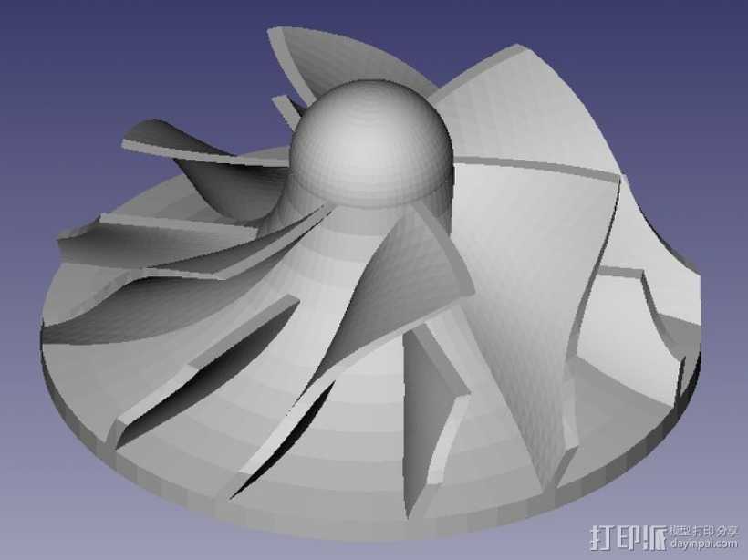参数化离心式叶轮 3D打印模型渲染图