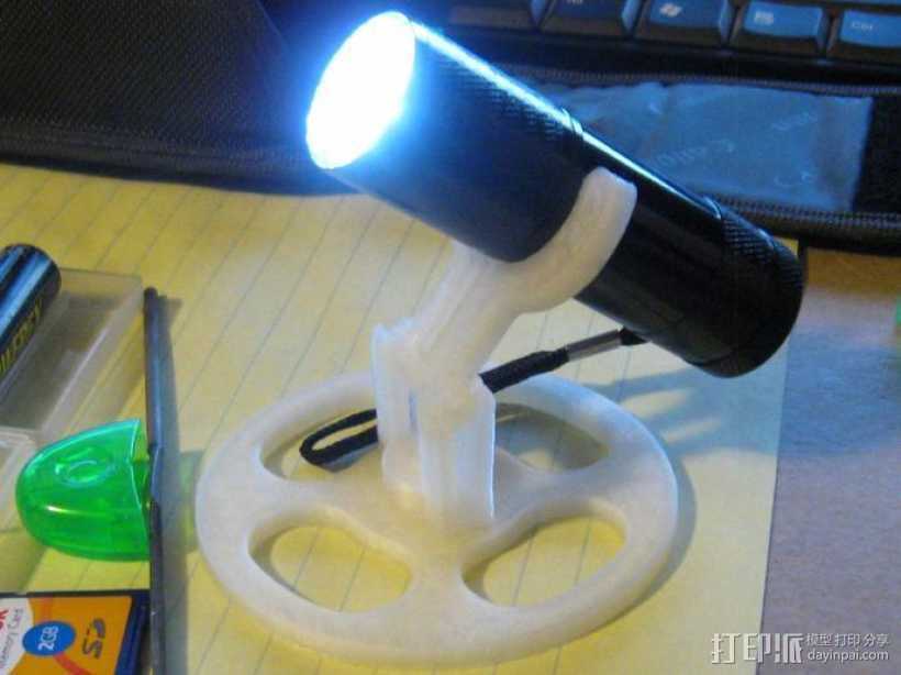 迷你LED手电筒支架 3D打印模型渲染图