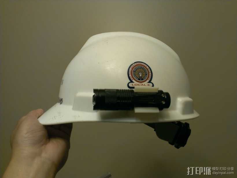 安全帽 手电筒固定夹 3D打印模型渲染图
