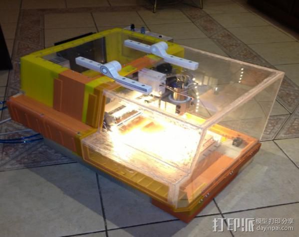CNC 3020雕刻机 外壳 3D打印模型渲染图