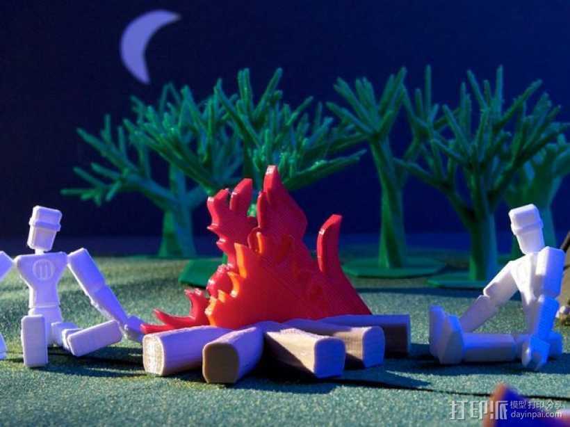 篝火 3D打印模型渲染图