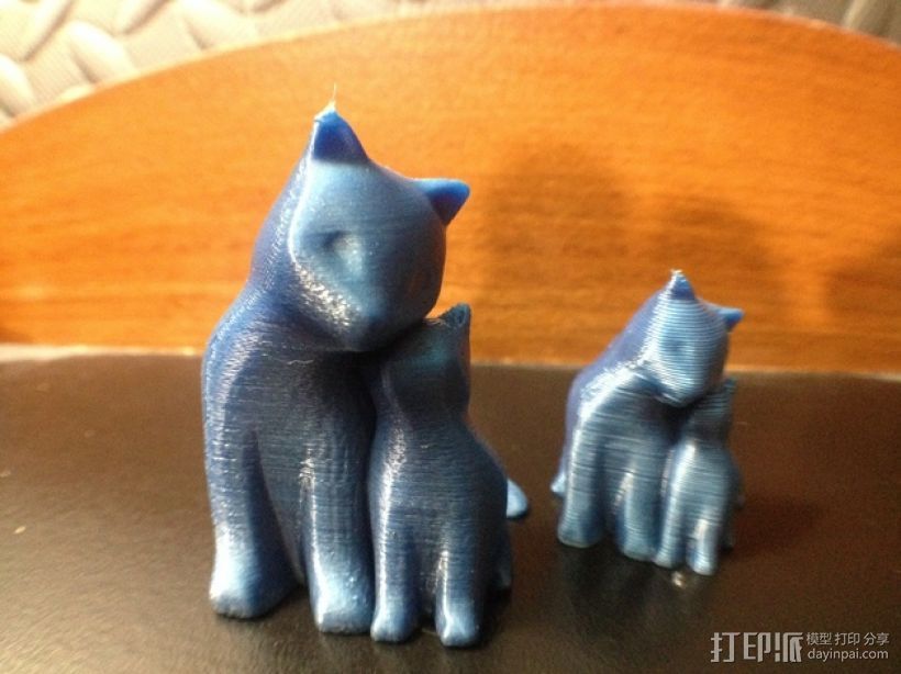 依偎着的猫 3D打印模型渲染图