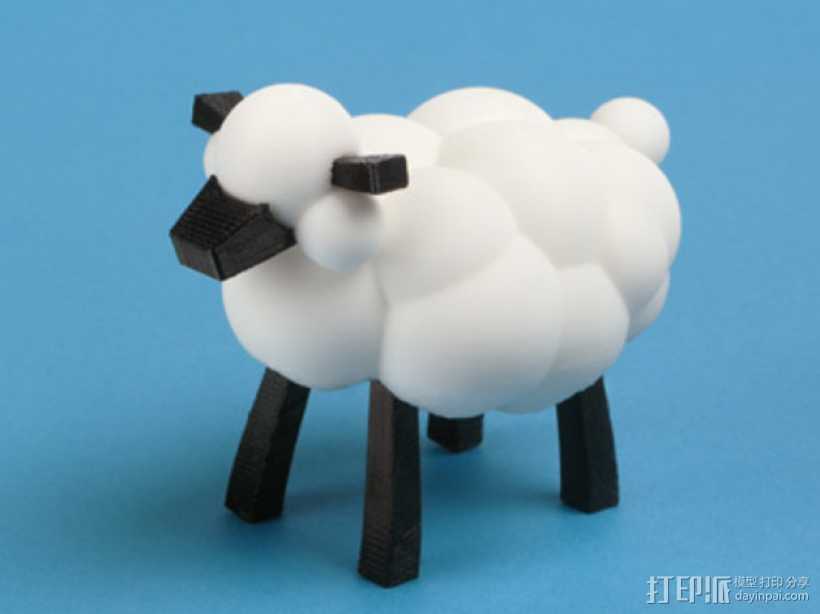 可爱的小绵羊 3D打印模型渲染图
