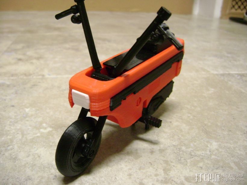 折叠踏板车 3D打印模型渲染图