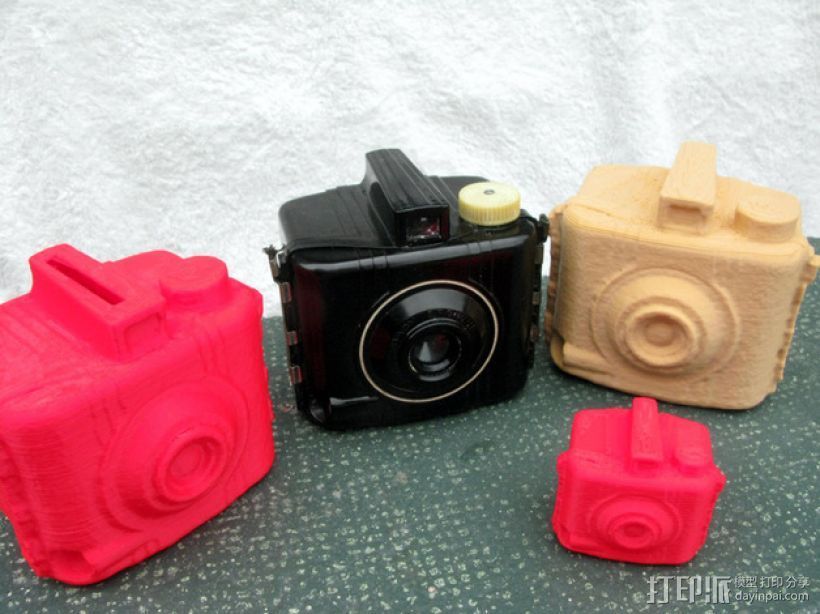 布朗尼相机 存钱罐 3D打印模型渲染图