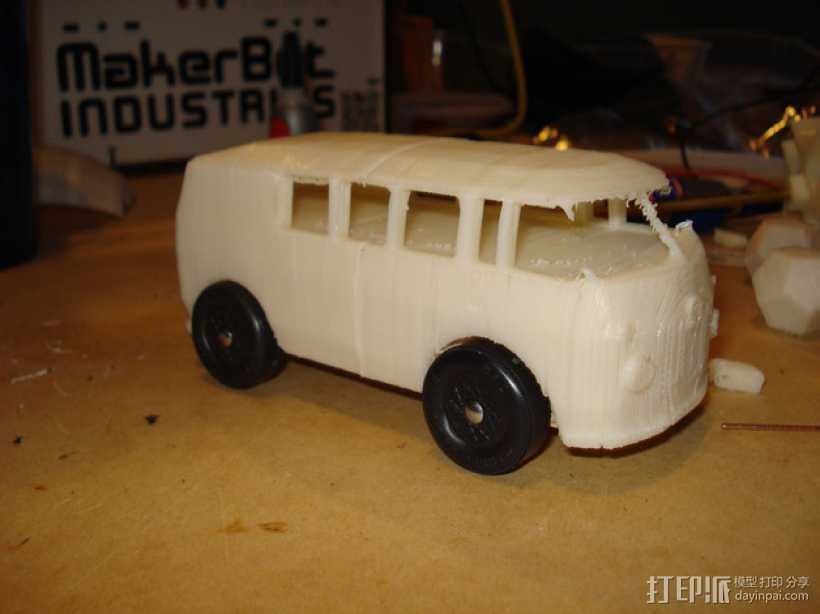 VW公共汽车 3D打印模型渲染图