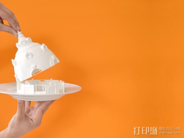 巴黎建筑 圆顶屋 3D打印模型渲染图