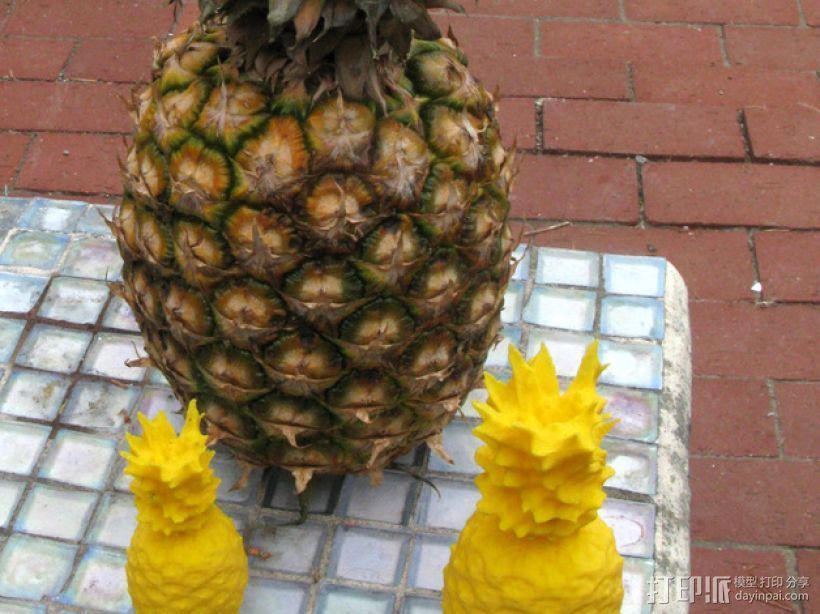菠萝 3D打印模型渲染图