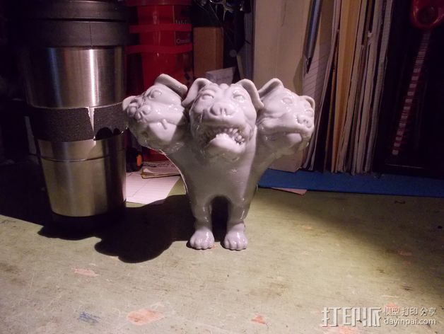 Fluffy 三头犬 3D打印模型渲染图