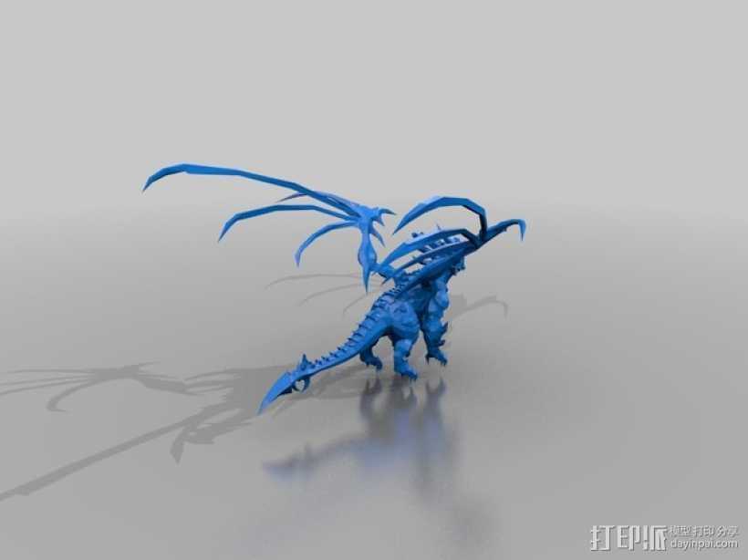 《死亡之翼》巨龙 3D打印模型渲染图